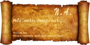 Németh Ametiszt névjegykártya